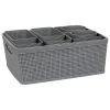 10 paniers organisateurs gris
