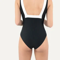 1 Pièce Encolure Carrée Noir