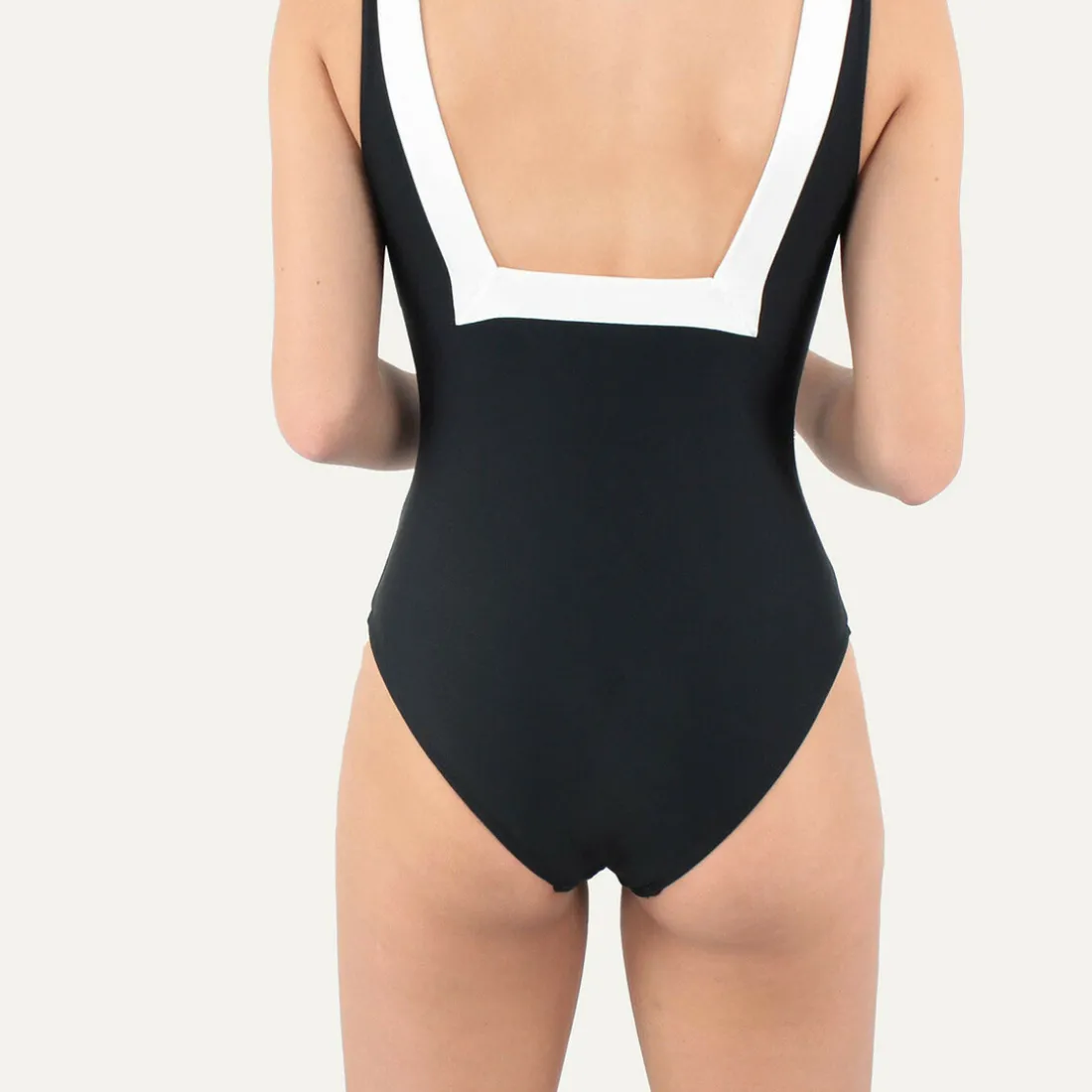 1 Pièce Encolure Carrée Noir