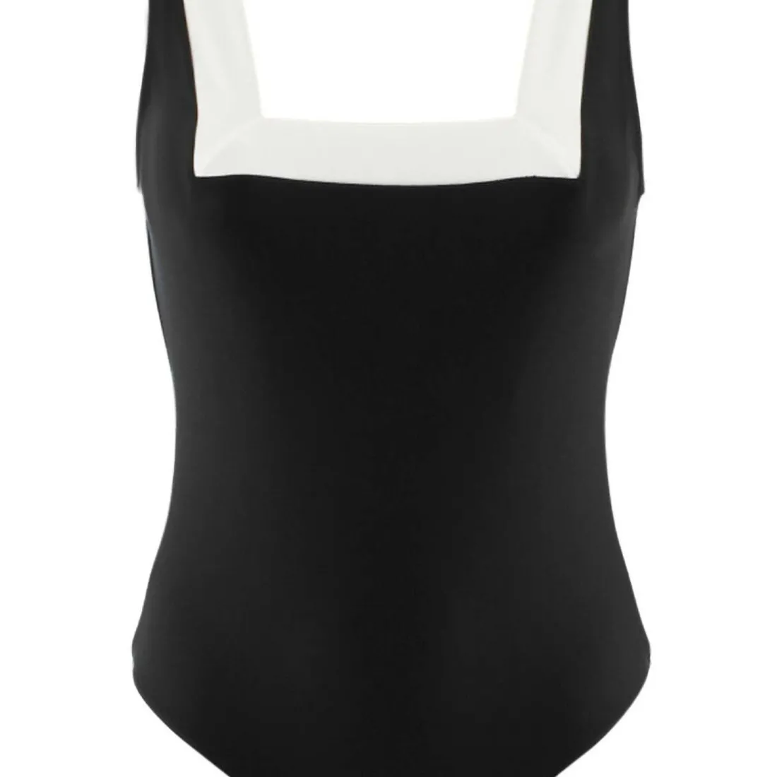 1 Pièce Encolure Carrée Noir