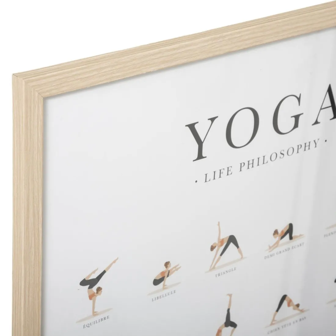 Affiche cadre yoga 52x72cm en panneau de bois MDF