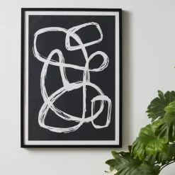 Affiche décorative fond noir et lacets blancs ACHILLE