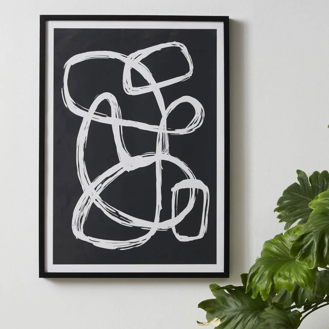 Affiche décorative fond noir et lacets blancs ACHILLE