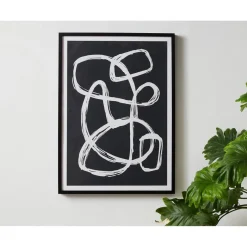 Affiche décorative fond noir et lacets blancs ACHILLE