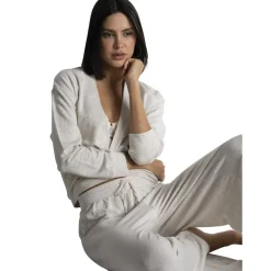 Alexa - Cardigan cache-Coeur blanc en coton modal