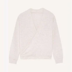 Alexa - Cardigan cache-Coeur blanc en coton modal