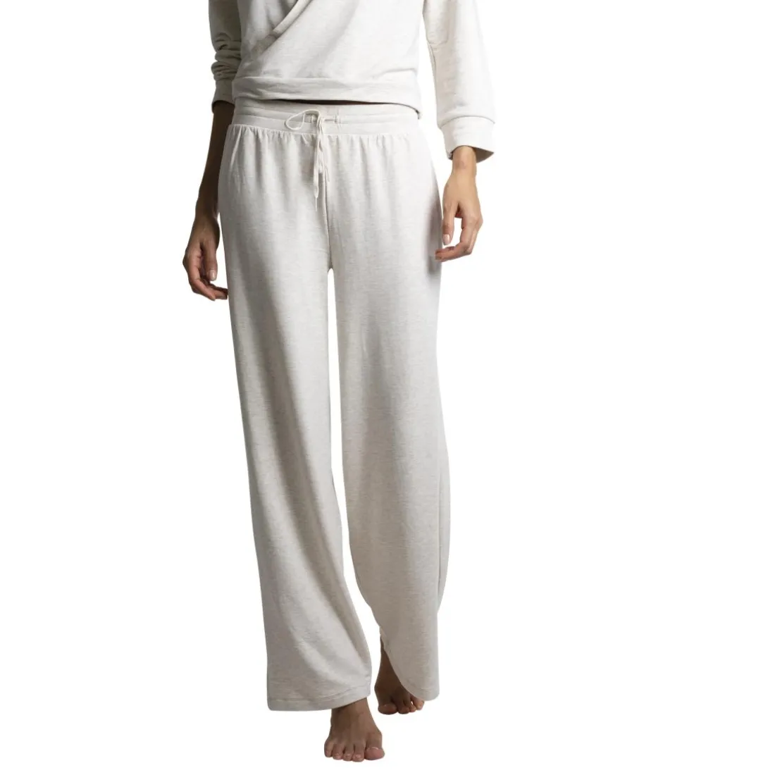 Alexa - Pantalon large blanc en coton modal