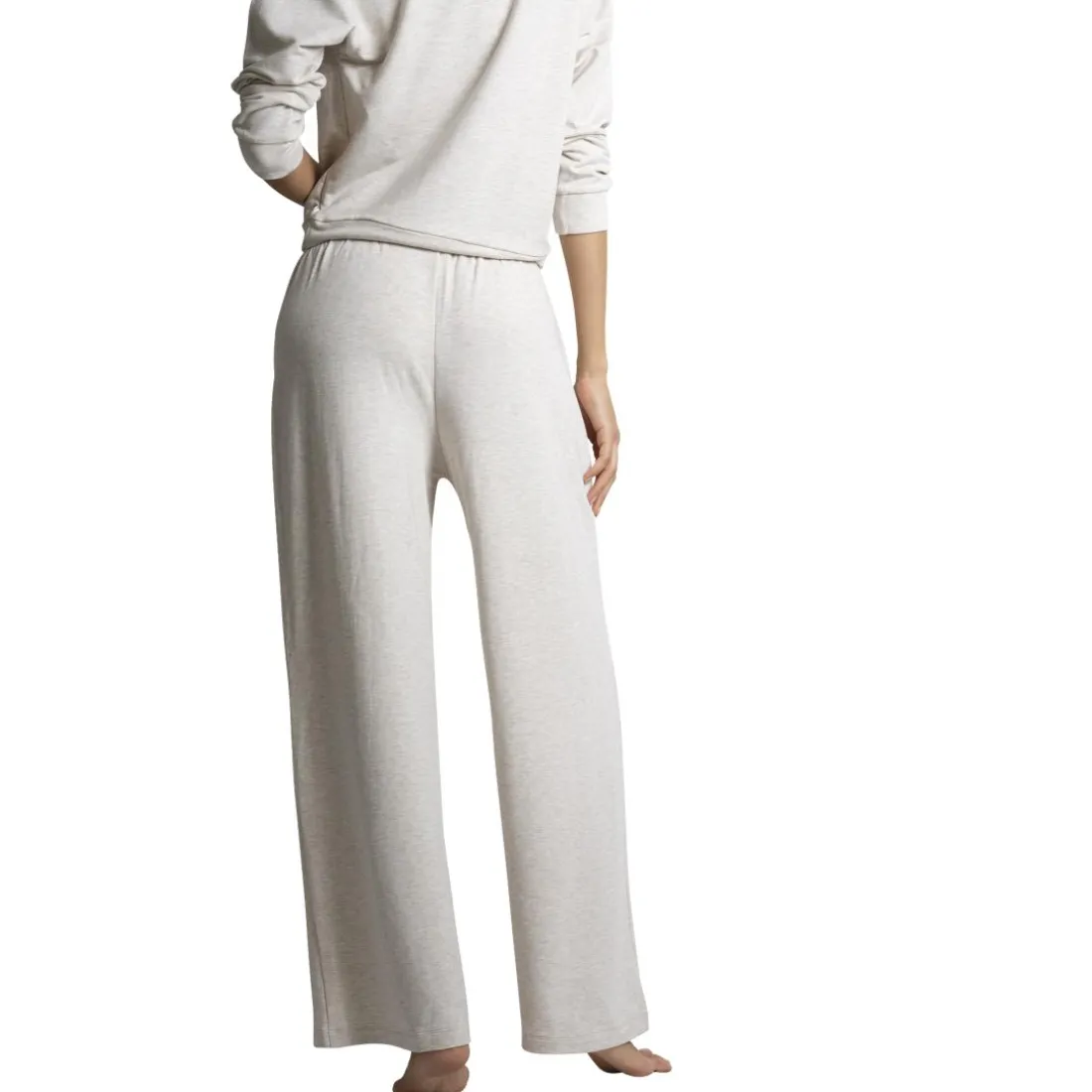 Alexa - Pantalon large blanc en coton modal