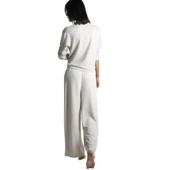 Alexa - Pantalon large blanc en coton modal