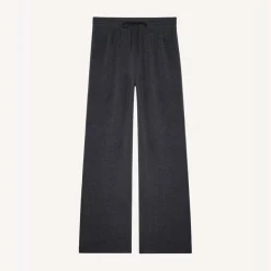 Alexa - Pantalon large gris en coton modal