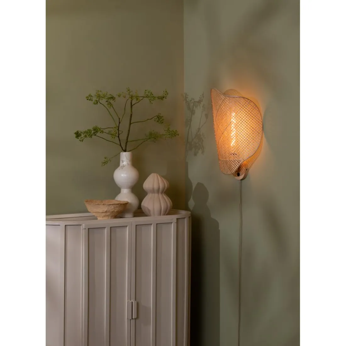 Applique murale Kinabalu bambou abat-jour naturel