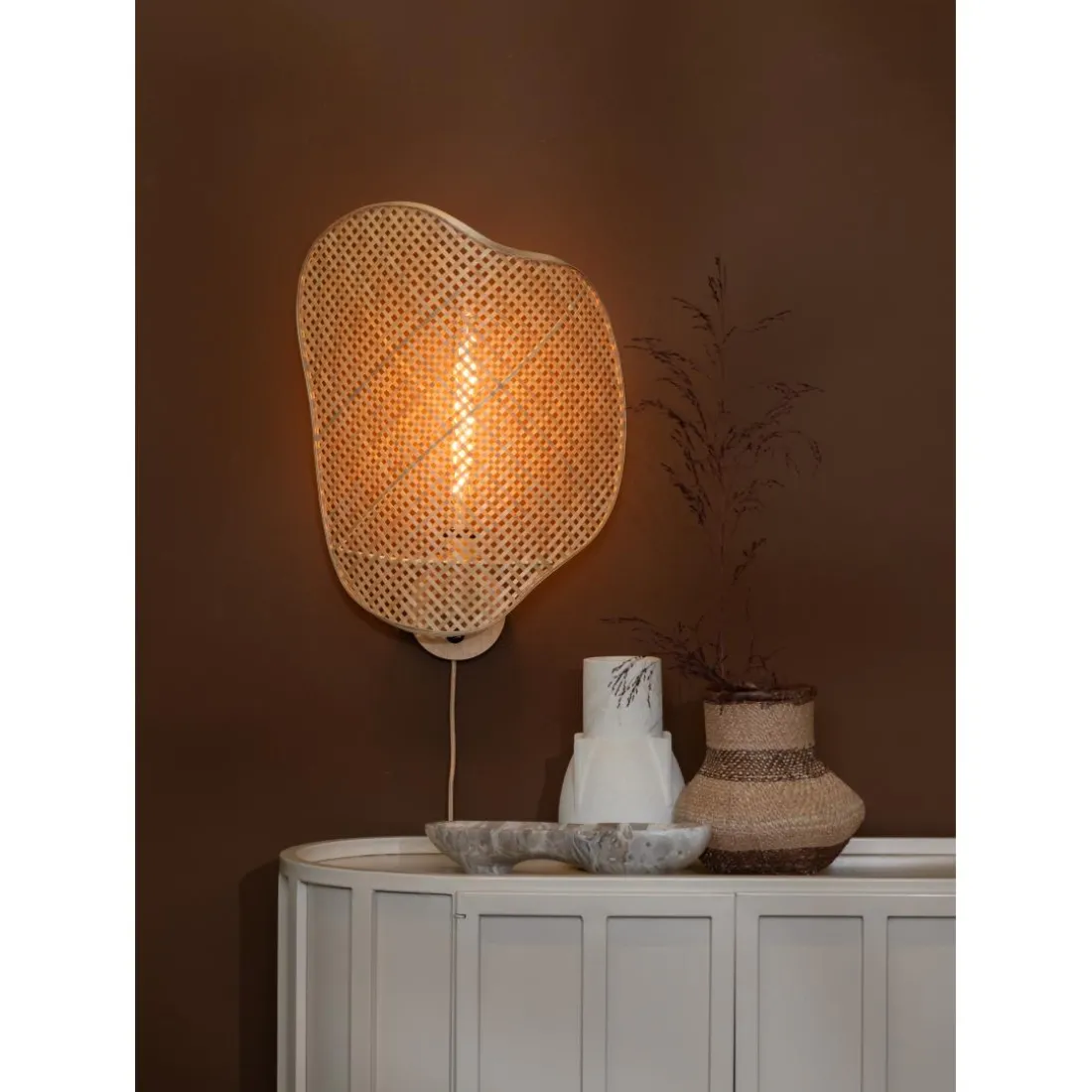 Applique murale Kinabalu bambou abat-jour naturel