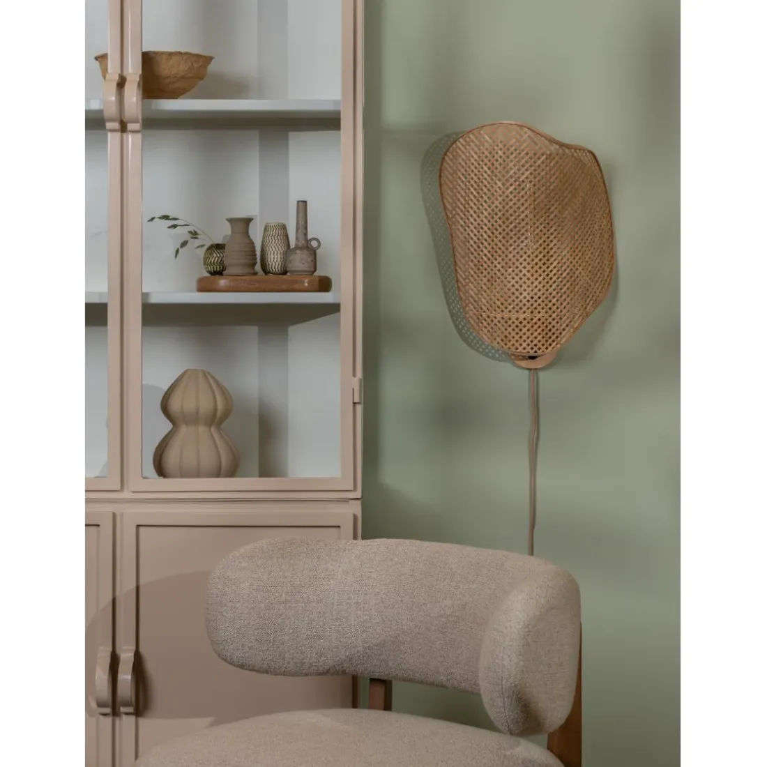 Applique murale Kinabalu bambou abat-jour naturel