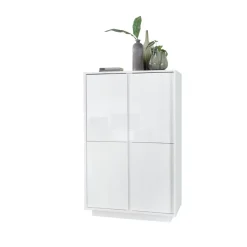 Argentier 4 portes ICE laqué blanc brillant