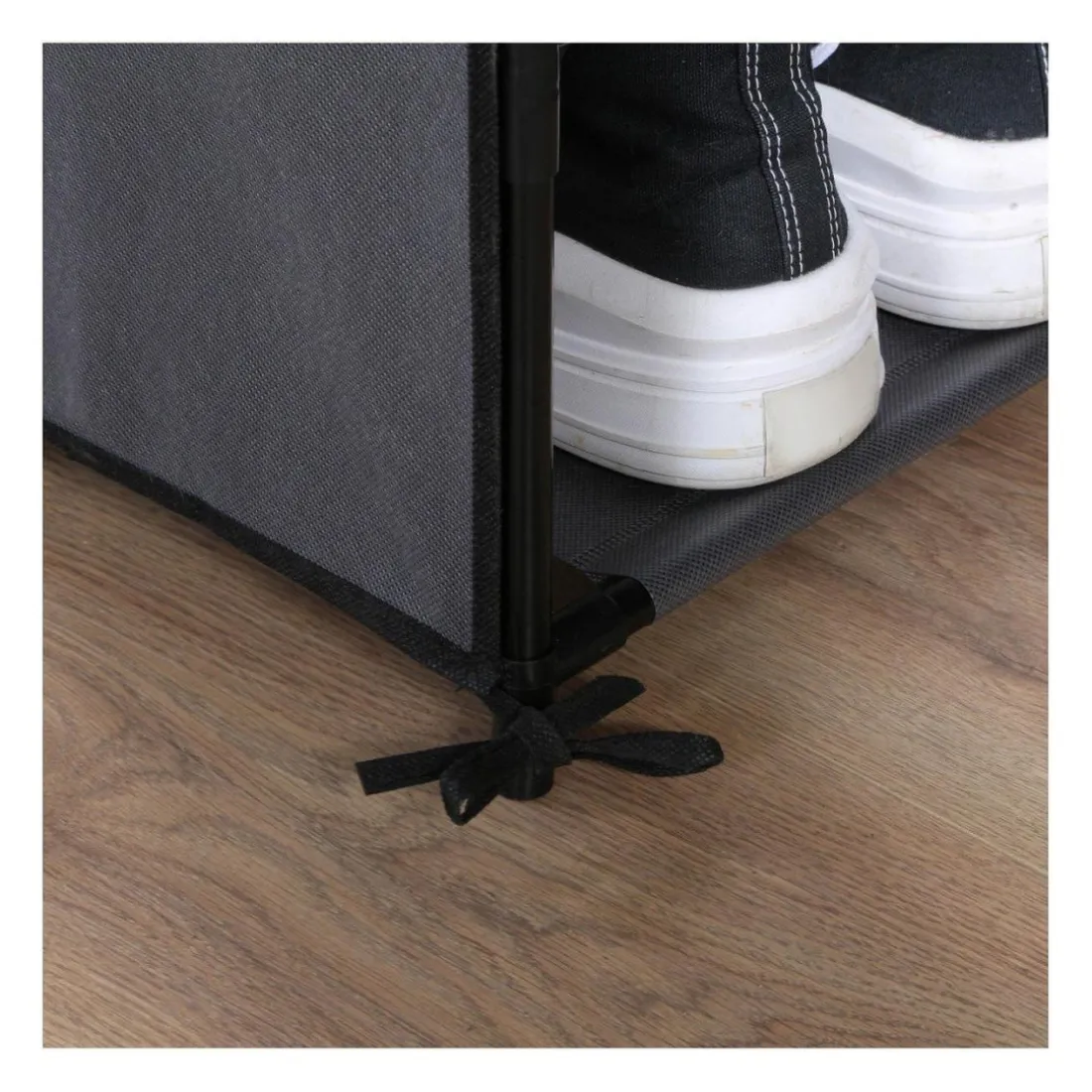 Armoire à chaussure d'angle avzc structure en métal gris