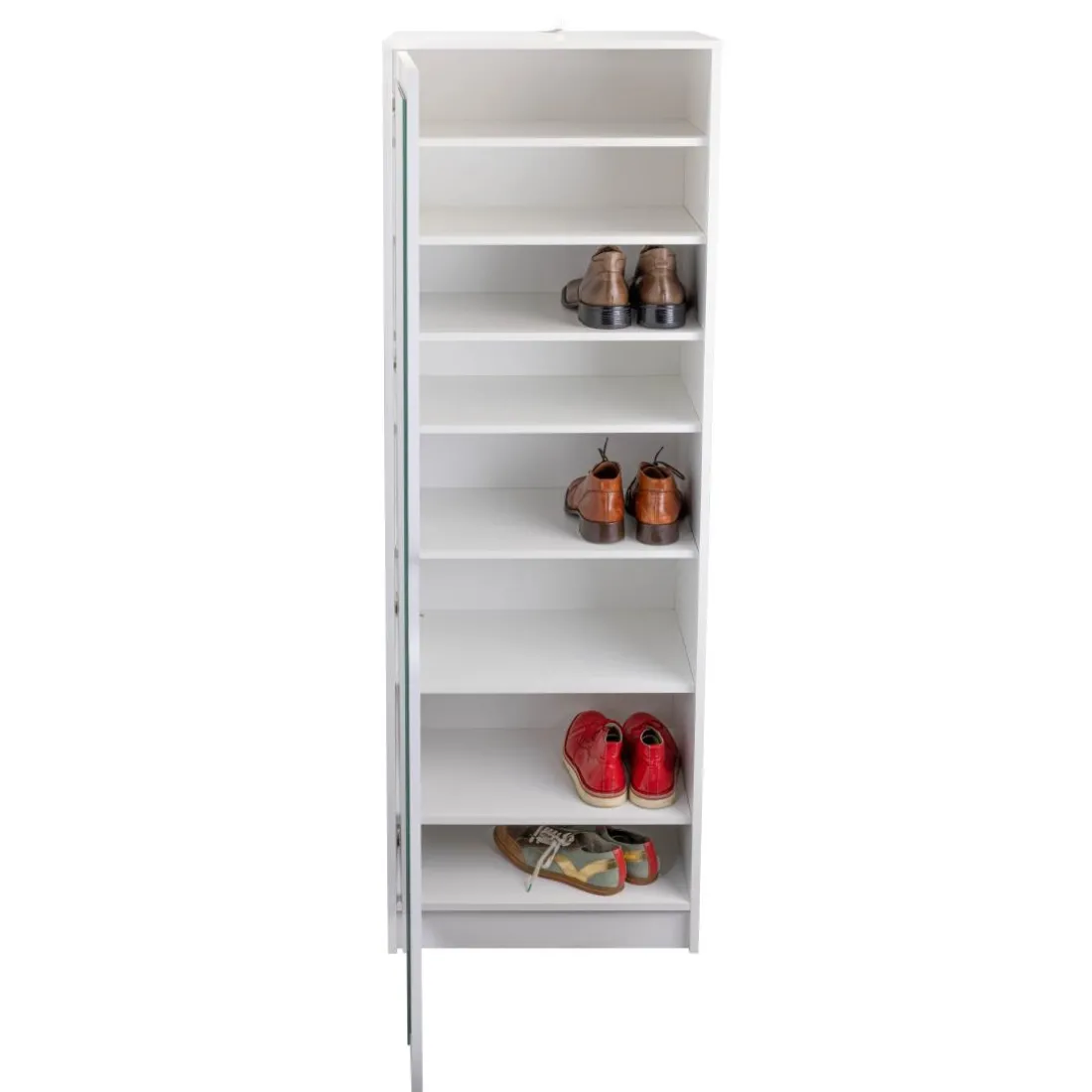 Armoire à chaussures WESTPHALEN blanc miroir