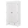 Armoire 2 Portes 2 Tiroirs Blanche PACO