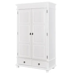 Armoire 2 Portes 2 Tiroirs Blanche PACO