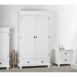Armoire 2 Portes 2 Tiroirs Blanche PACO