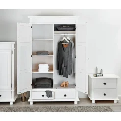 Armoire 2 Portes 2 Tiroirs Blanche PACO