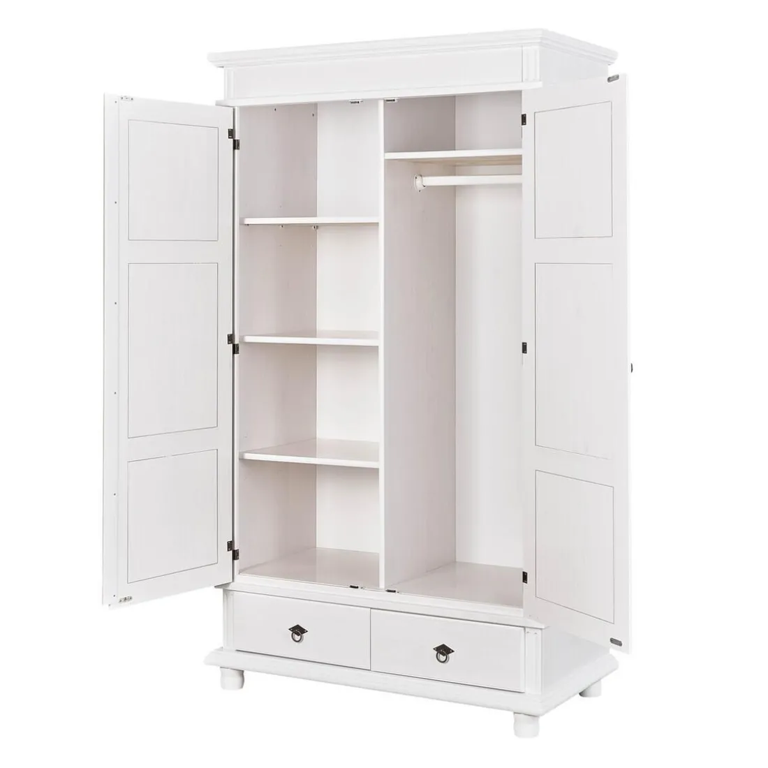 Armoire 2 Portes 2 Tiroirs Blanche PACO
