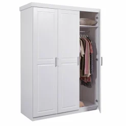 Armoire 3 Portes en Pin massif blanc NOWO