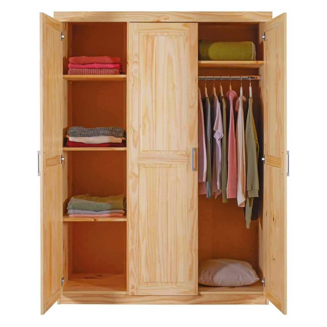 Armoire 3 portes en Pin massif SPEL