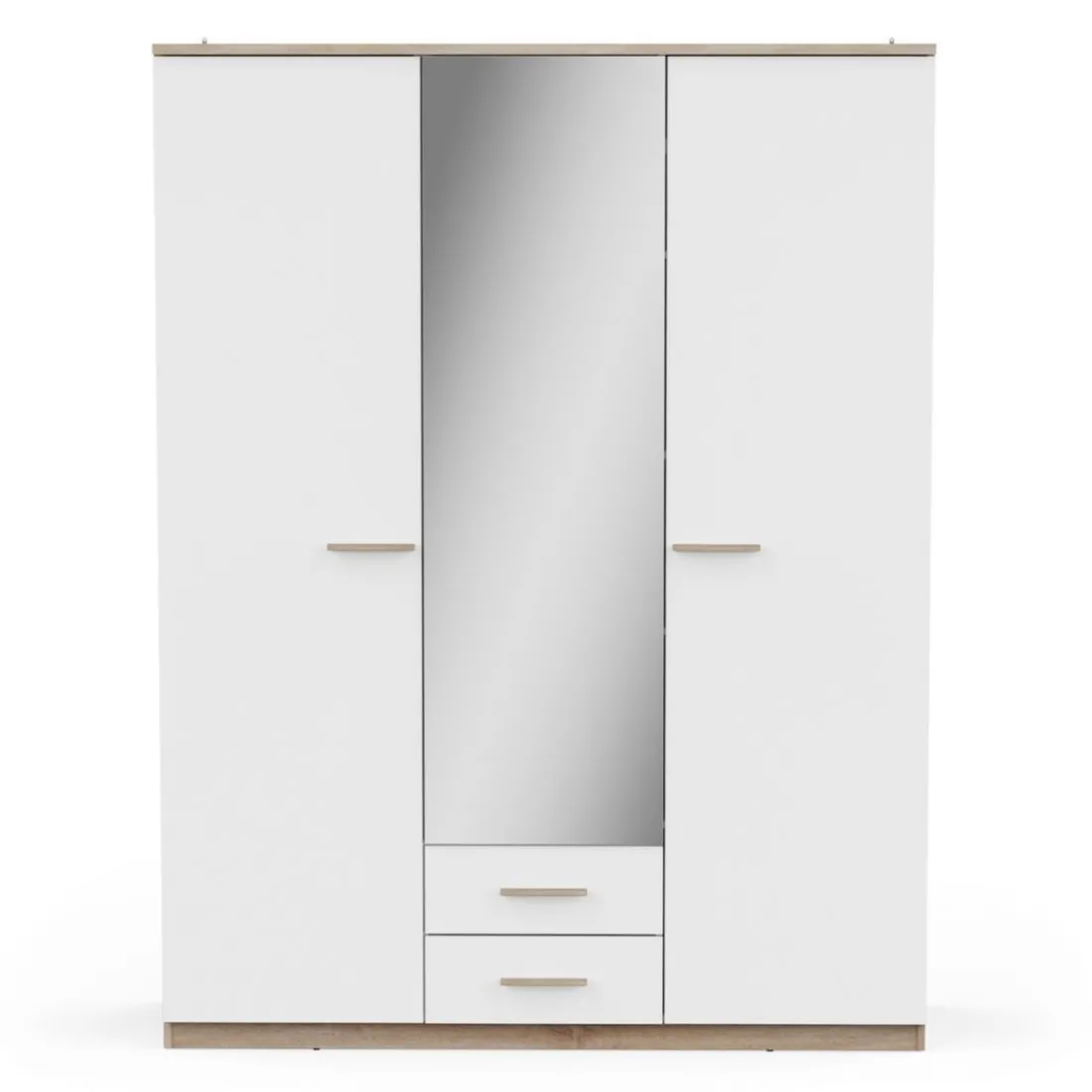 Armoire 3 portes ouvrantes miroirs avec 2 tiroirs Selena