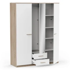 Armoire 3 portes ouvrantes miroirs avec 2 tiroirs Selena