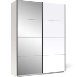 Armoire avec portes coulissantes Zestal Blanc et Miroir