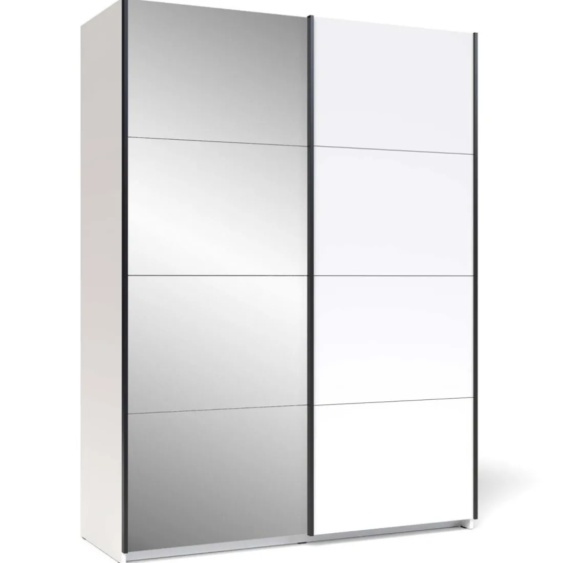 Armoire avec portes coulissantes Zestal Blanc et Miroir