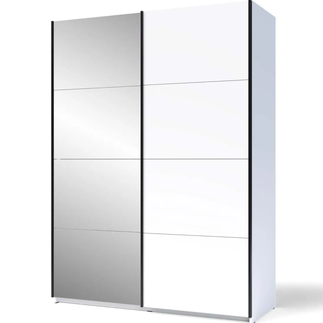 Armoire avec portes coulissantes Zestal Blanc et Miroir
