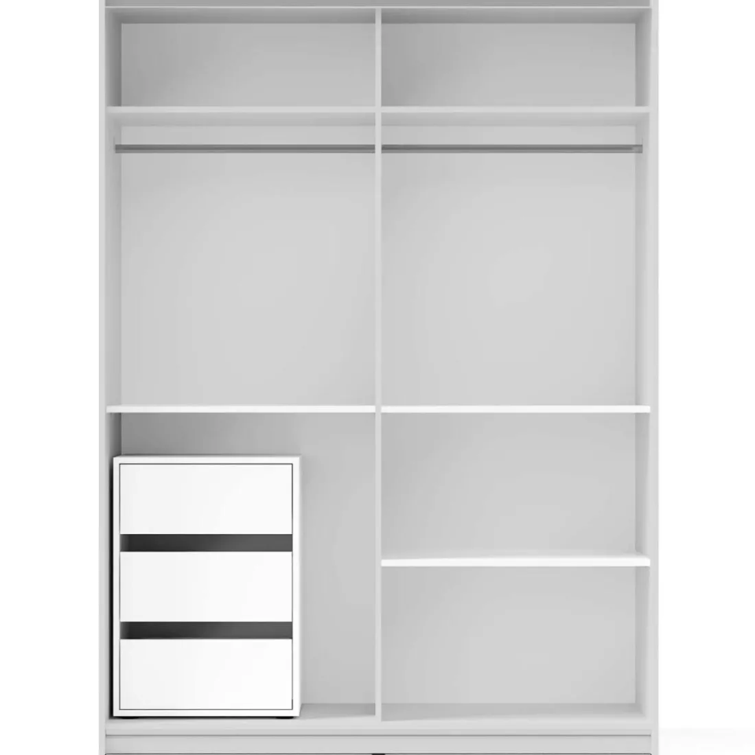 Armoire avec portes coulissantes Zestal Blanc et Miroir