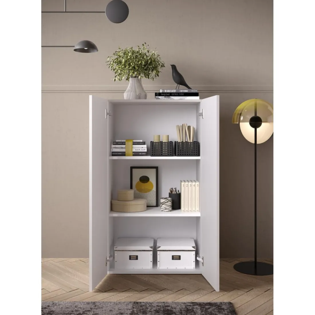 Armoire de stockage 2 portes multifonctionnelle