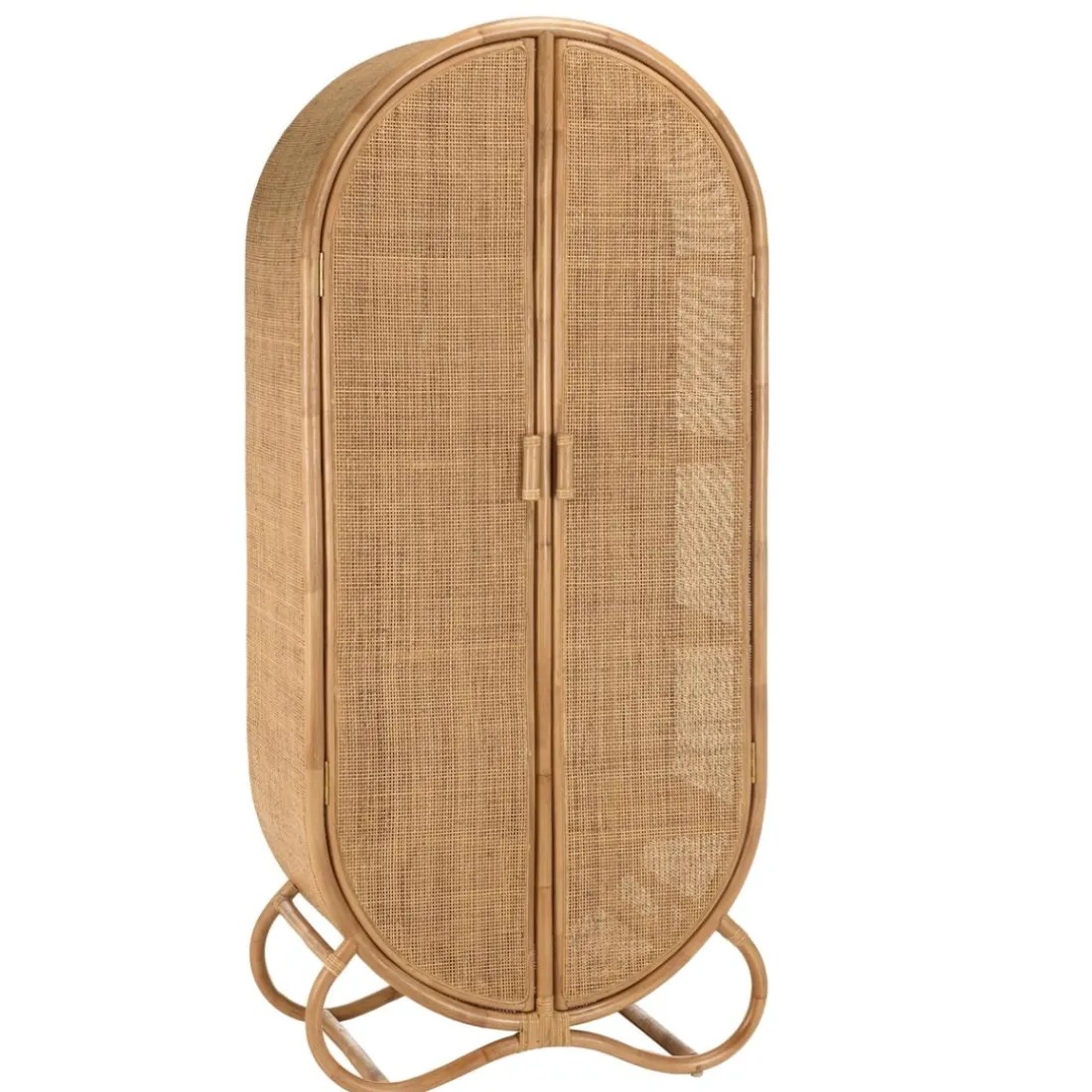 Armoire en rotin 2 portes en cannage couleur brun miel KALLY