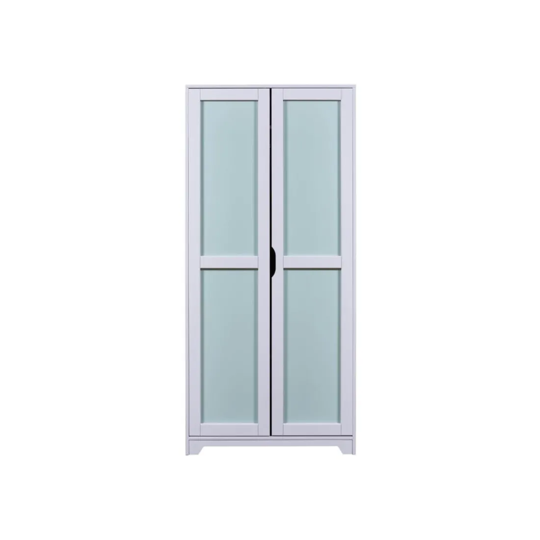 Armoire Fonctionnelle en Bois Massif Gris et Vert Sauge