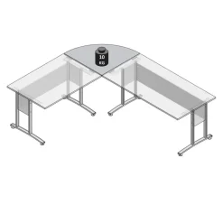 Assemblage d'angle pour bureau blanc CALVIA 3