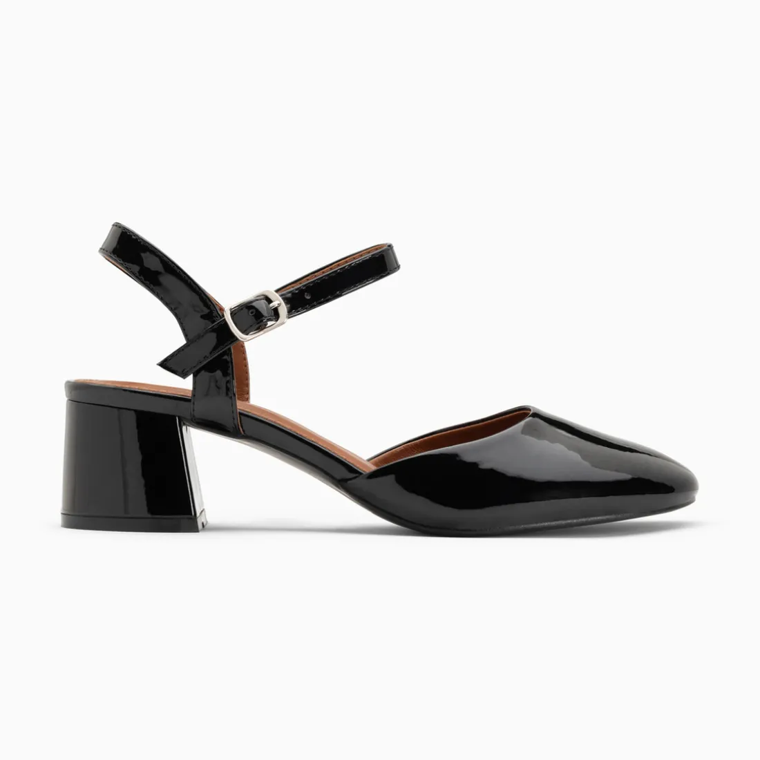 Babies à talon Angelica noires vernies