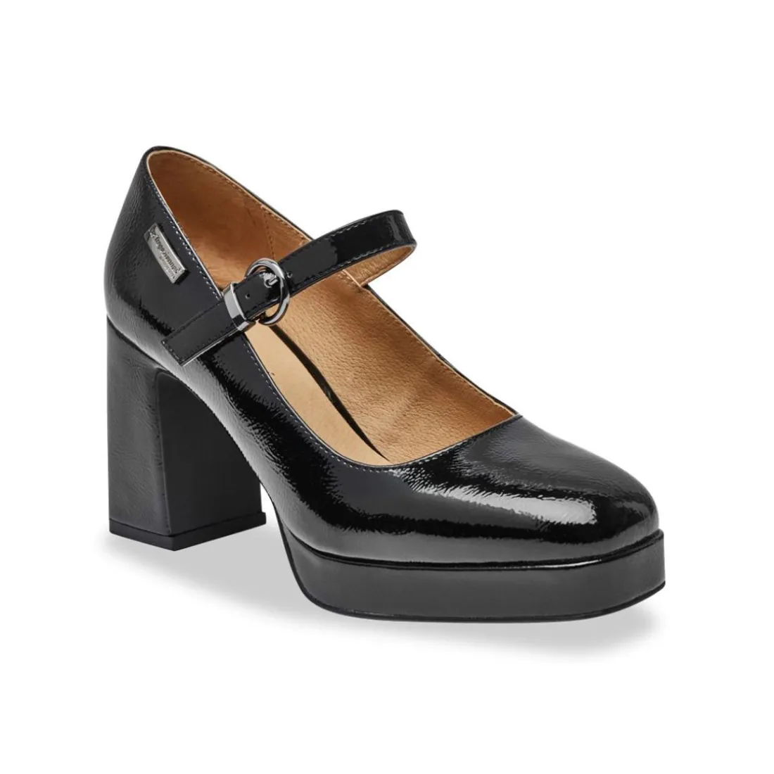 Babies femme noir vernis DEMMY en cuir