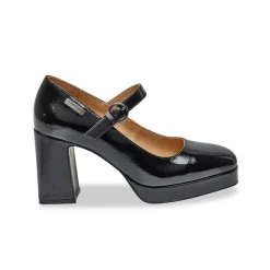 Babies femme noir vernis DEMMY en cuir