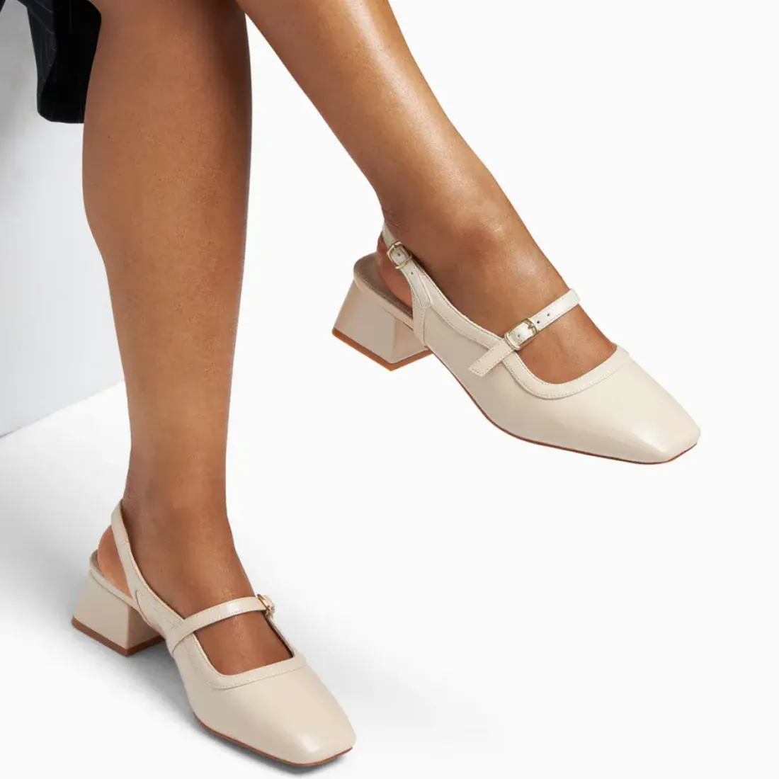 Babies slingback Kate ivoire à talon