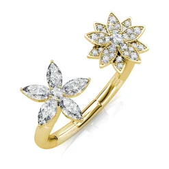 Bague Fraternal Bloom MYC-Paris DR0014-G - Doré Et Cristal