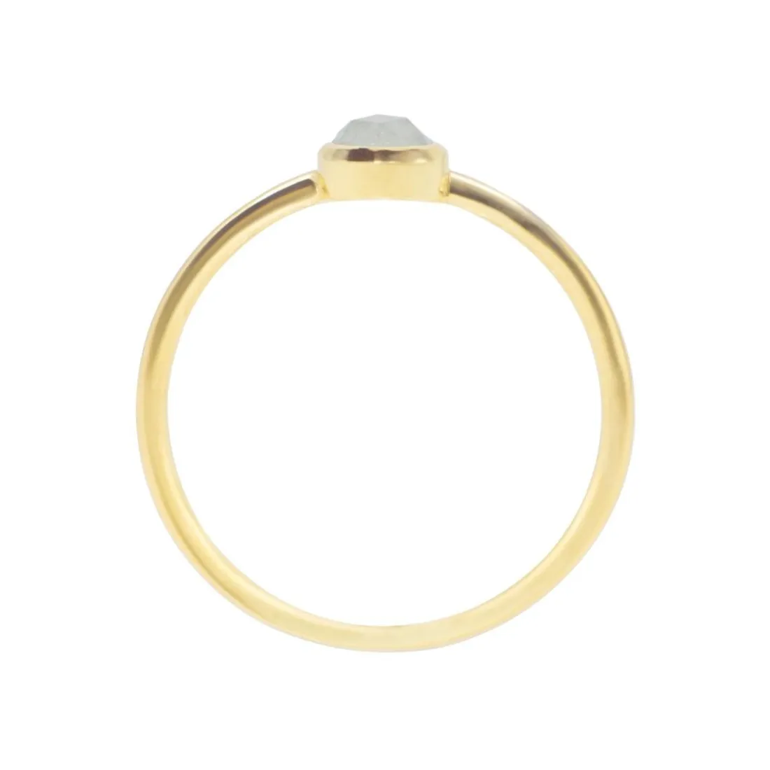 Bague Gemia En Pierre Aigue-Marine Plaqué Or