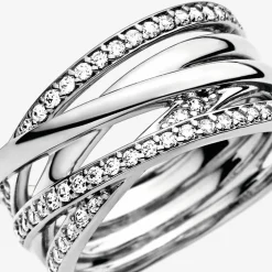 Bague lignes brillantes et scintillantes Pandora Timeless
