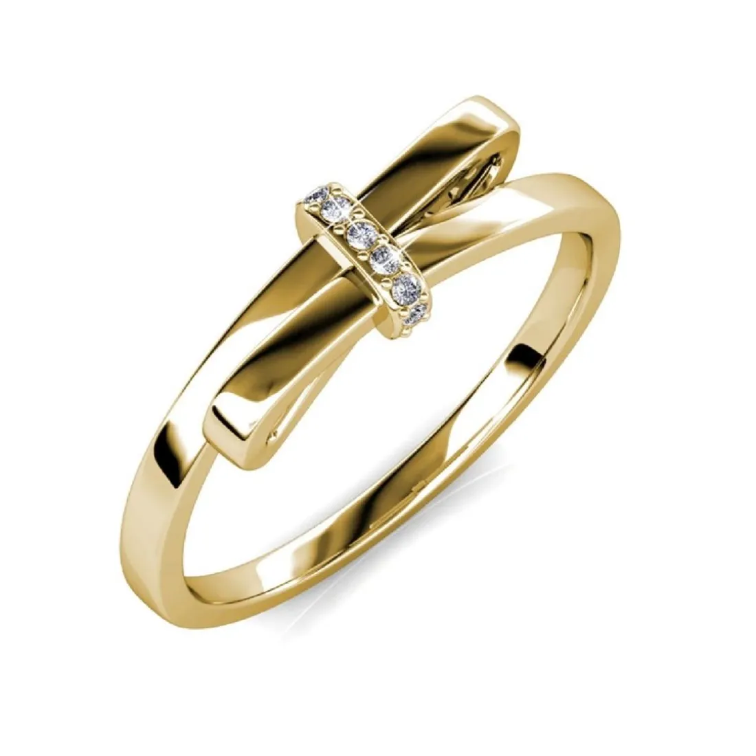 Bague Luminous Bow MYC-Paris DR0036-G - Doré Et Cristal