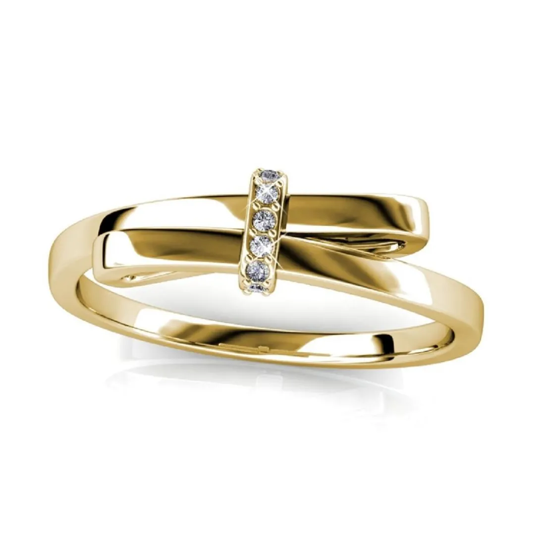 Bague Luminous Bow MYC-Paris DR0036-G - Doré Et Cristal