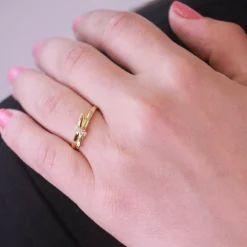 Bague Luminous Bow MYC-Paris DR0036-G - Doré Et Cristal