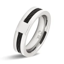 Bague Rochet Cabestan A2381 - Bague Acier Trait noir Rochet