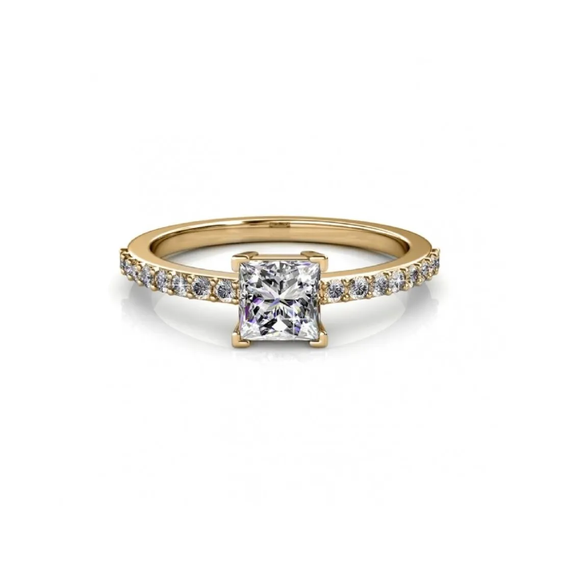 Bague Simple Square MYC-Paris DR0347-G - Doré Et Cristal