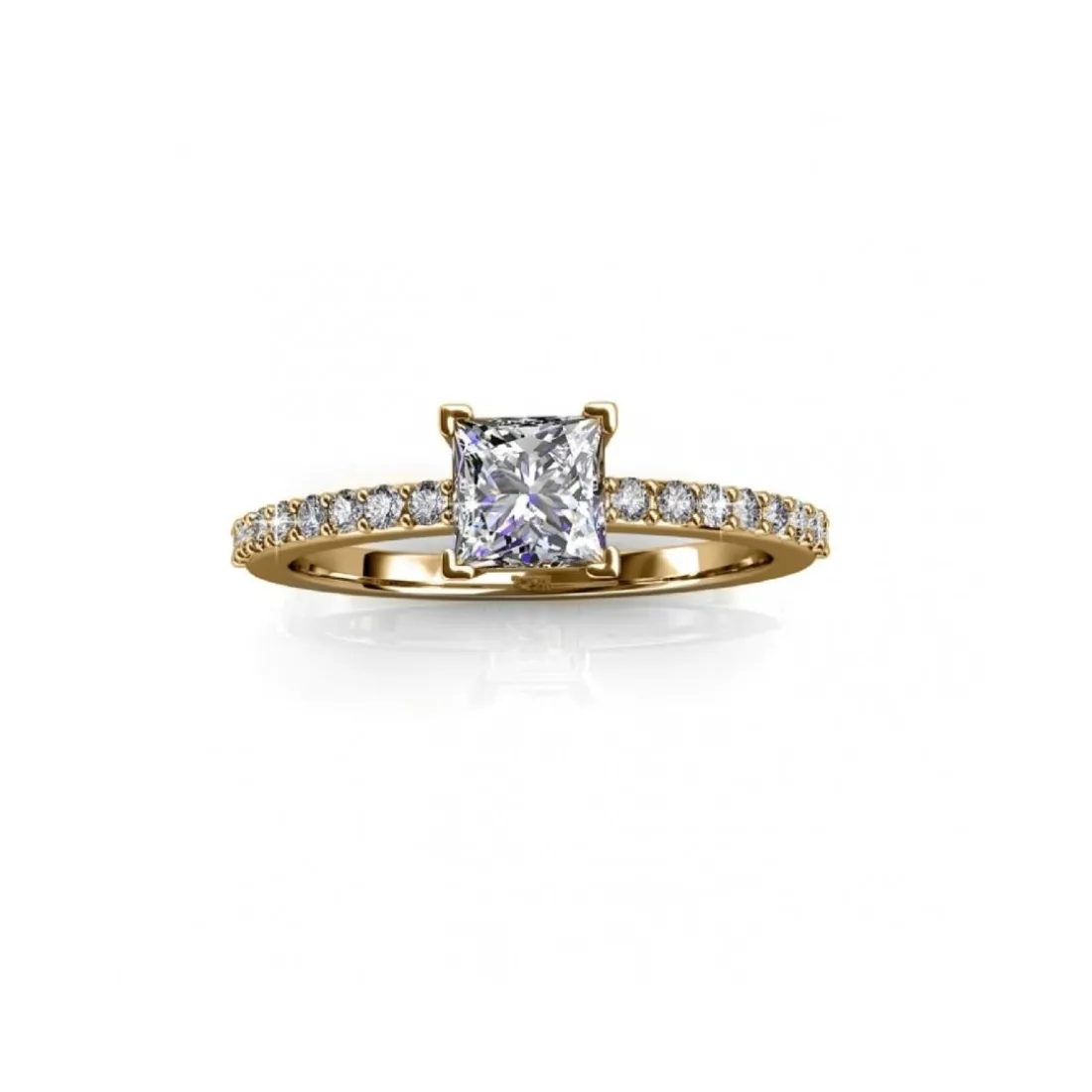 Bague Simple Square MYC-Paris DR0347-G - Doré Et Cristal